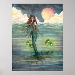 "Sjökvinna"-affisch "Illuminated Sea" av Molly Har Poster