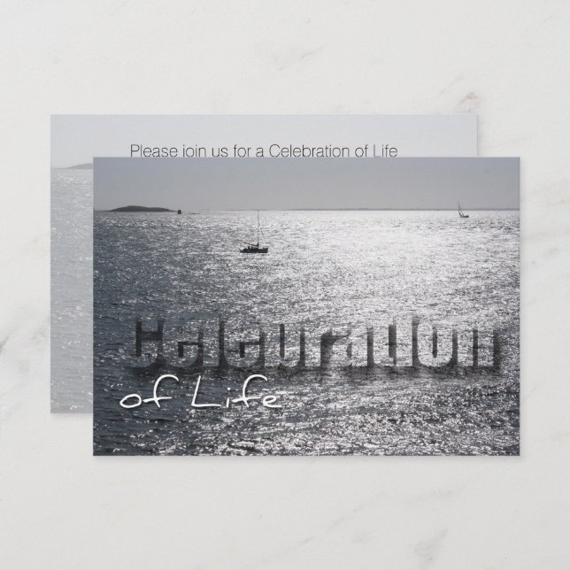 Sjölandskap 1 Firande i tjänsten Livslångt minne Inbjudningar (Fram/baksida)