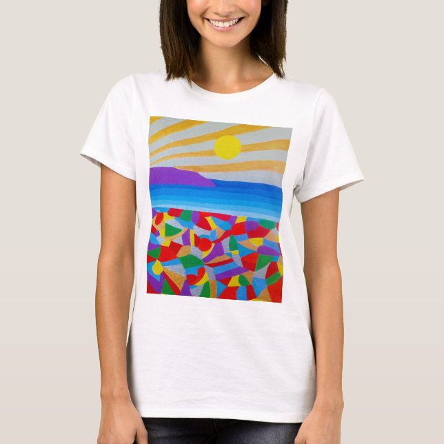 Sjölandskap Akrylkonst T Shirt (Framsida)