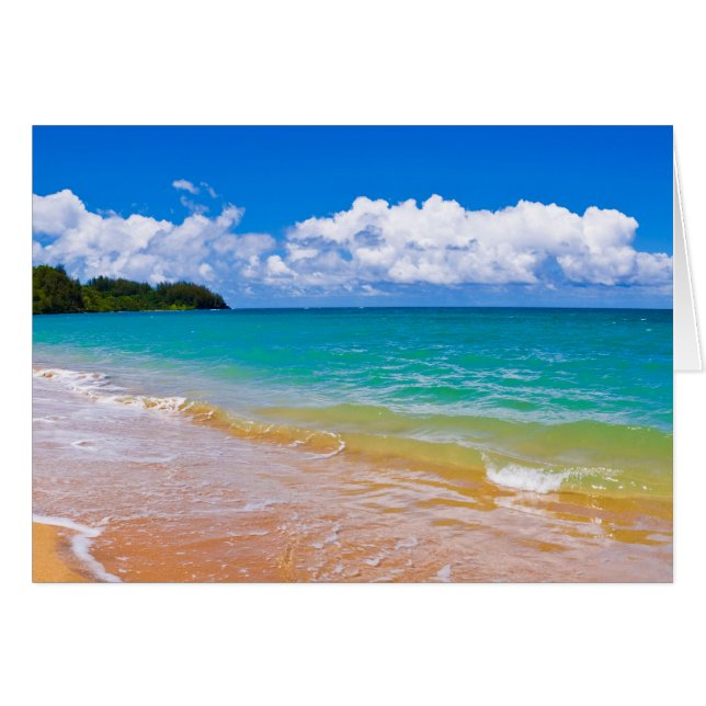 Sjölandskap Along Hanalei Bay Hälsningskort (Framsidan Horizontal)