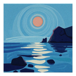 Sjölandskap av abstrakt perfect poster