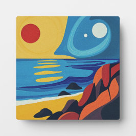 Sjölandskap av färgstarka Abstrakter