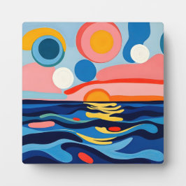 Sjölandskap av färgstarka Abstrakter