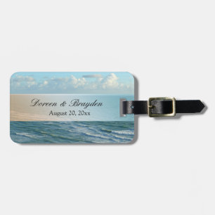 Sjölandskap Beach Wedding Blue Ocean Bagagebricka