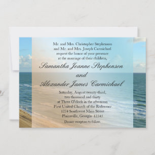 Sjölandskap Beach Wedding Blue Ocean Inbjudningar