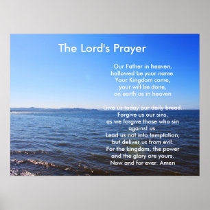 Sjölandskap, blå himmel Lord's Prayer Poster