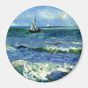 Sjölandskap, bra konsmålning av Van Gogh Magnet