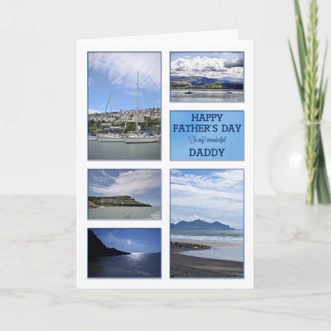 Sjölandskap Fars dag-kort för pappa Kort (Framsida)