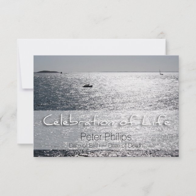 Sjölandskap Firande av livets begravning Inbjudningar (Framsida)