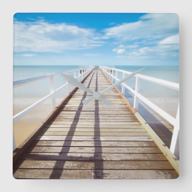 Sjölandskap Fyrkantig Klocka (Framsida)