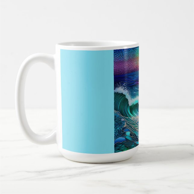 Sjölandskap i Chroma Sea Kaffemugg (Vänster)