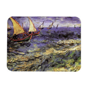 Sjölandskap i Saintes Maries av Vincent van Gogh Magnet