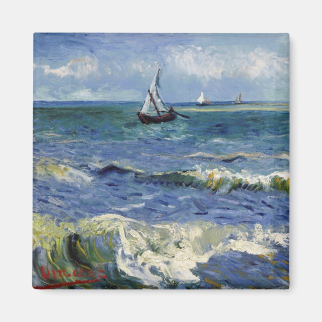 Sjölandskap i Saintes Maries - Vincent Van Gogh Magnet (Framsidan)