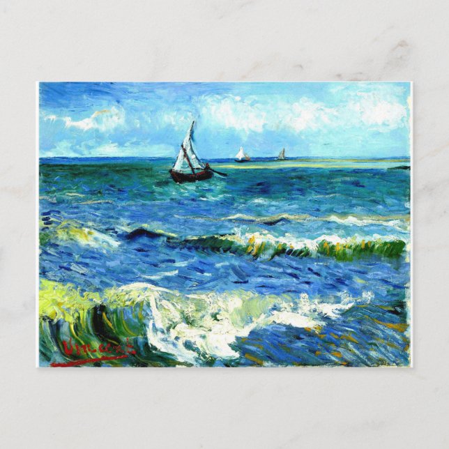 Sjölandskap i Saintes-Maries, Vincent Van Gogh Vykort (Framsida)
