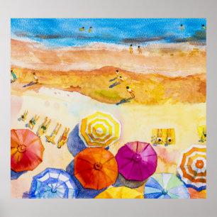 Sjölandskap Kärlek: Vaceringsmålning för vattenfär Poster