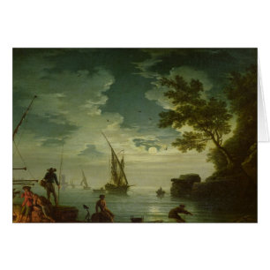 Sjölandskap månsken, 1772 hälsningskort