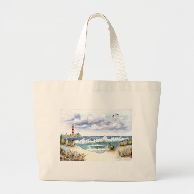 * Sjölandskap med fyr * Jumbo Tygkasse (Framsidan)
