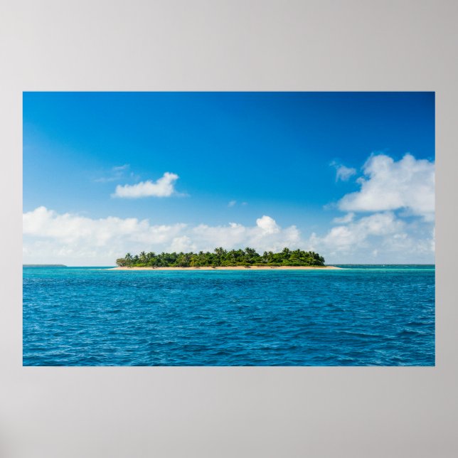Sjölandskap med lilla ön poster (Framsidan)