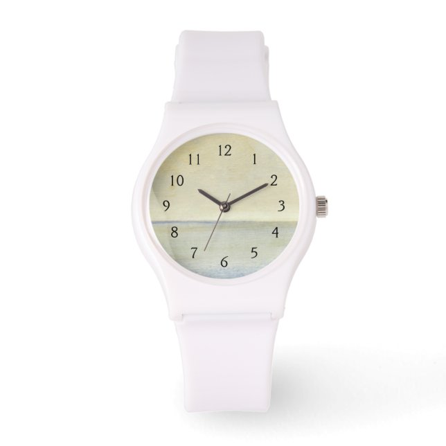 Sjölandskap med Orange solnedgång Armbandsur (Framsida)