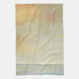 Sjölandskap med transil Orange Sunset Kökshandduk