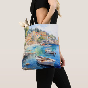Sjölandskap Oil Paint Design Tygkasse