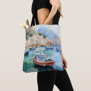 Sjölandskap Oil Paint Design Tygkasse
