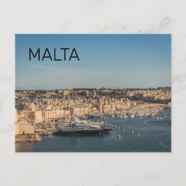 Sjölandskap om de tre städerna på Malta Vykort