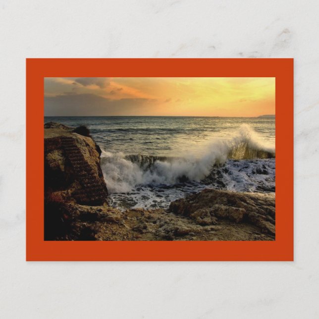 SJÖLANDSKAP PÅ ETT POSTCARD VYKORT (Framsida)