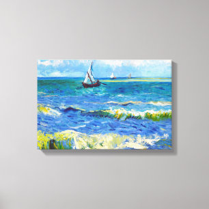 Sjölandskap på Saintes-Maries Vincent Van Gogh Canvastryck