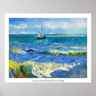 Sjölandskap på Saintes-Maries Vincent Van Gogh Poster