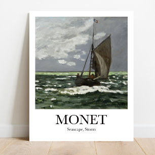 Sjölandskap, Storm by Claude Monet Poster