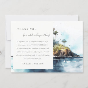 Sjölandskap, Träd, ön Handflatan, Bröllop Tack Kort
