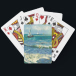 Sjölandskap | Vincent van Gogh<br><div class="desc">Sjölandskapet nära Les Saintes-Maries-de-la-Mer (1888) av den nederländske postimponerande konstnären Vincent Van Gogh. Originalteckningar är en olja på sjölandskapet på arbetsytan som målar en båt på en abstrakt blå hav. Använda verktygen för att lägga till anpassningsbar eller anpassa bilden.</div>
