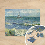 Sjölandskap | Vincent Van Gogh Pussel<br><div class="desc">Sjölandskapet nära Les Saintes-Maries-de-la-Mer (1888) av den nederländske postimponerande konstnären Vincent Van Gogh. Originalteckningar är en olja på sjölandskapet på arbetsytan som målar en båt på en abstrakt blå hav.

Använda verktygen för att lägga till anpassningsbar eller anpassa bilden.</div>