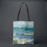 Sjölandskap | Vincent van Gogh Tygkasse<br><div class="desc">Sjölandskapet nära Les Saintes-Maries-de-la-Mer (1888) av den nederländske postimponerande konstnären Vincent Van Gogh. Originalteckningar är en olja på sjölandskapet på arbetsytan som målar en båt på en abstrakt blå hav. Använda verktygen för att lägga till anpassningsbar eller anpassa bilden.</div>