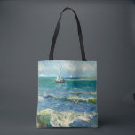 Sjölandskap | Vincent van Gogh Tygkasse<br><div class="desc">Sjölandskapet nära Les Saintes-Maries-de-la-Mer (1888) av den nederländske postimponerande konstnären Vincent Van Gogh. Originalteckningar är en olja på sjölandskapet på arbetsytan som målar en båt på en abstrakt blå hav. Använda verktygen för att lägga till anpassningsbar eller anpassa bilden.</div>