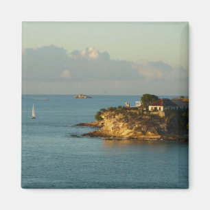 Sjölandskapet Antiguan Kusten Bevackra Island Magnet