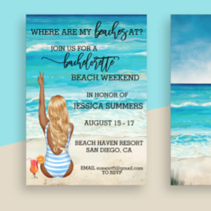 Sjölandskapet "Bachelorette Party Beach Vacation" Inbjudningar