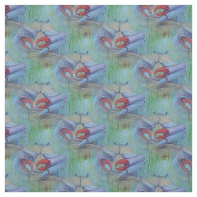 Sjölandskapet Blue Crab Ocean Tyg (Provkarta)