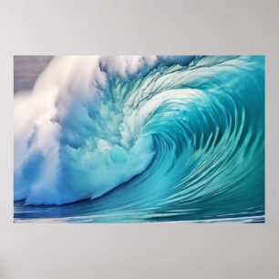 Sjölandskapet Curly Wave Ocean Force Nature Poster