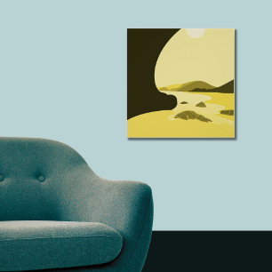 Sjölandskapet Digital Art Gult Beach Poster