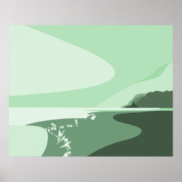 Sjölandskapet Färsk turkos Digital Art Beach Poste Poster