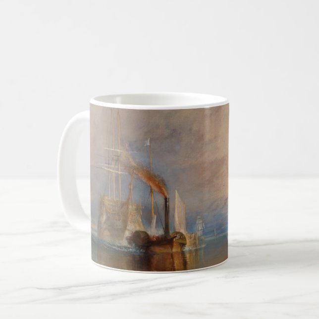 Sjölandskapet Fighting Temeraire Turner Sunset Kaffemugg (Framsida vänster)