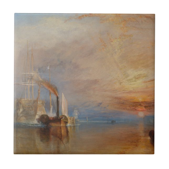 Sjölandskapet Fighting Temeraire Turner Sunset Kakelplatta (Framsidan)