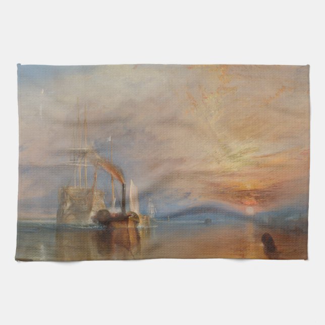 Sjölandskapet Fighting Temeraire Turner Sunset Kökshandduk (Horisontell)