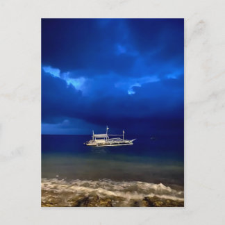 sjölandskapet natt. poster vykort