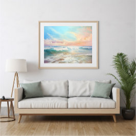 Sjölandskapet Pastel Färgad - Ai Poster