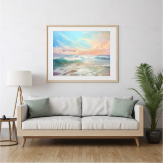 Sjölandskapet Pastel Färgad - Ai Poster