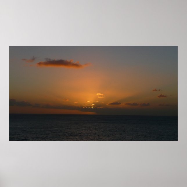 Sjölandskapet sol Behind Clouds II Poster (Framsidan)