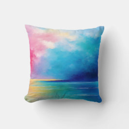 sjölandskapet "Tarfarran" Rosa och Blå liggande Kudde